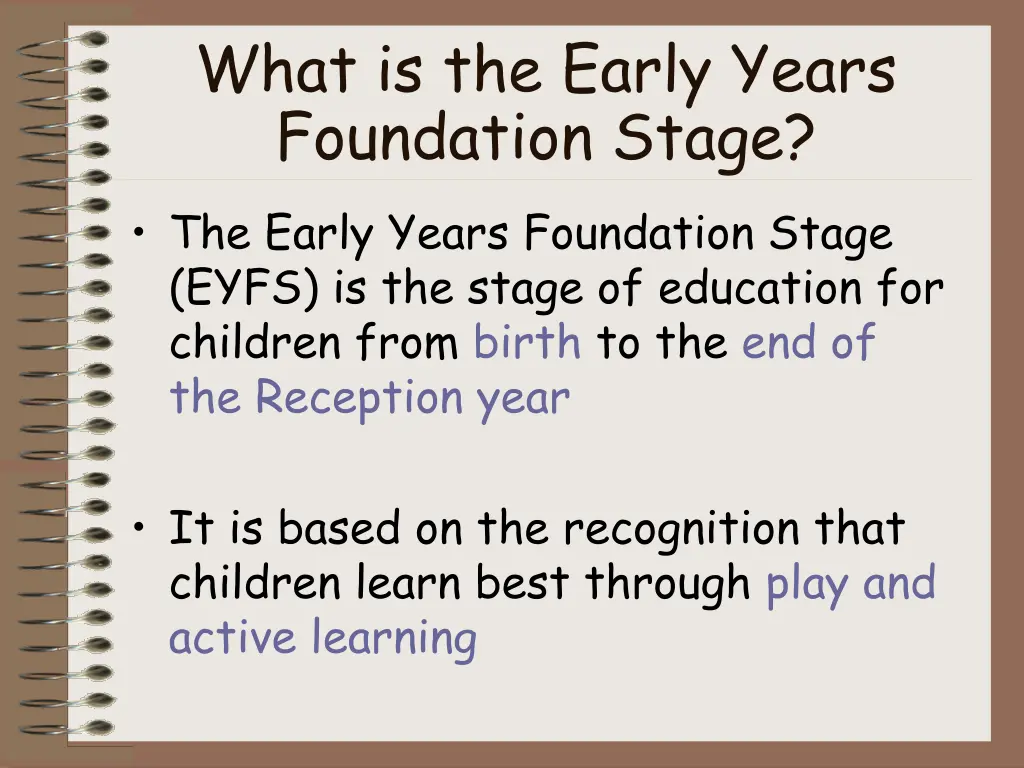 what is the early years foundation stage