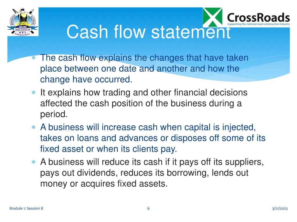 cash flow statement