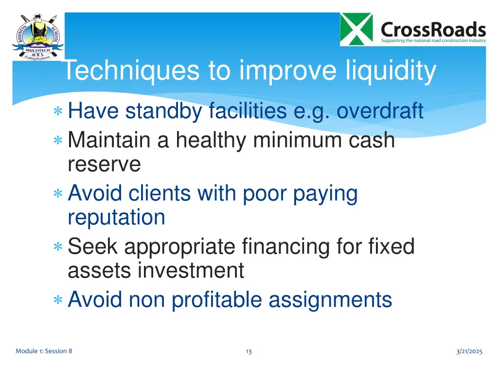 techniques to improve liquidity 1