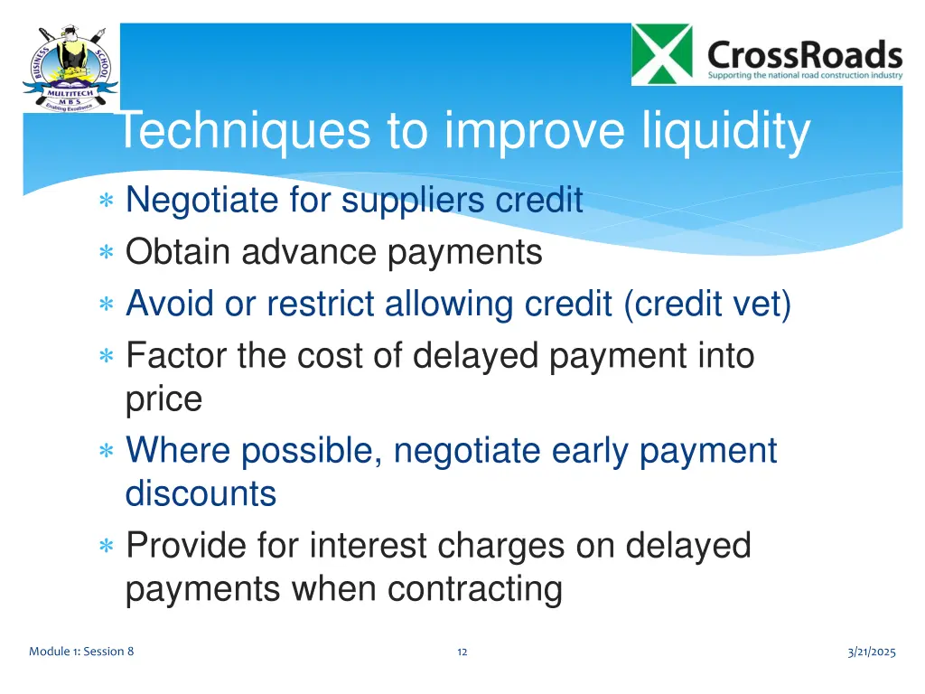 techniques to improve liquidity
