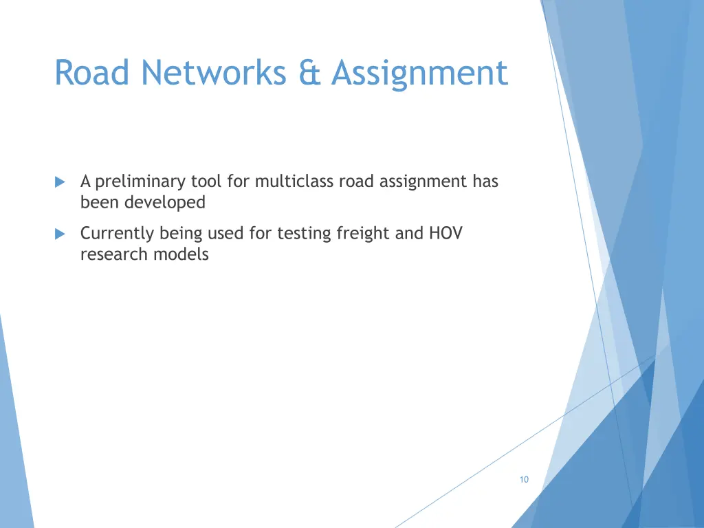road networks assignment