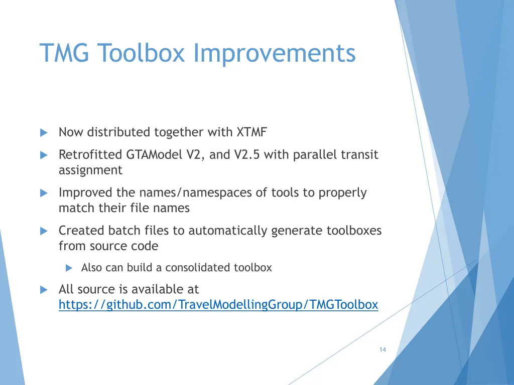 tmg toolbox improvements