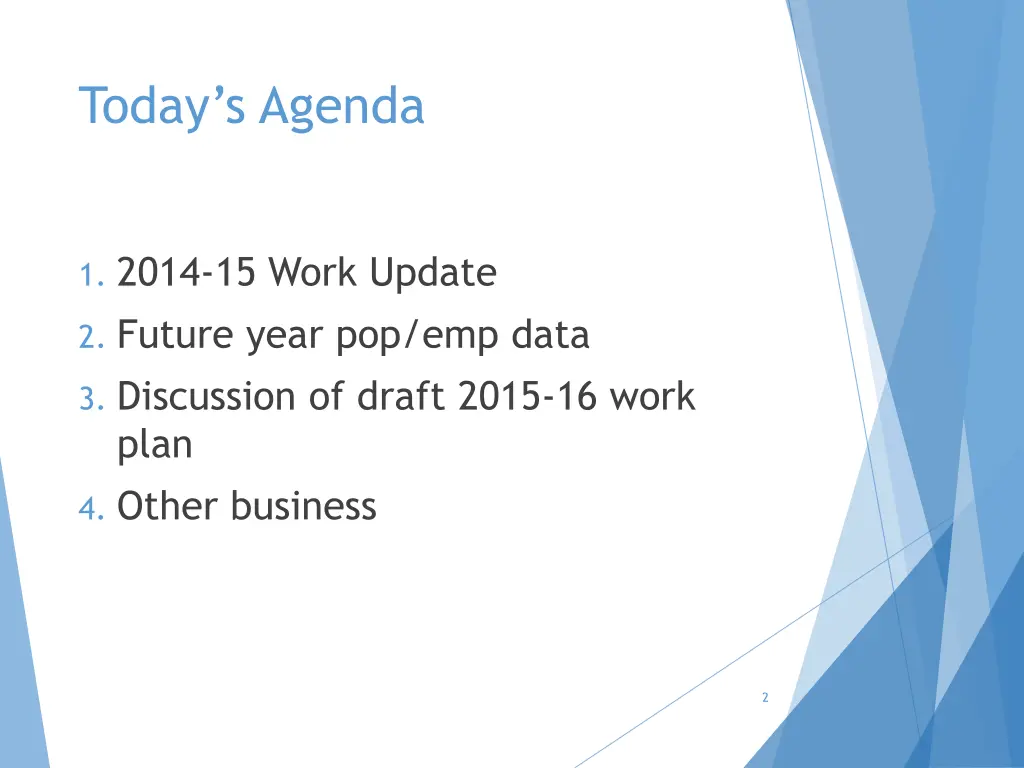 today s agenda