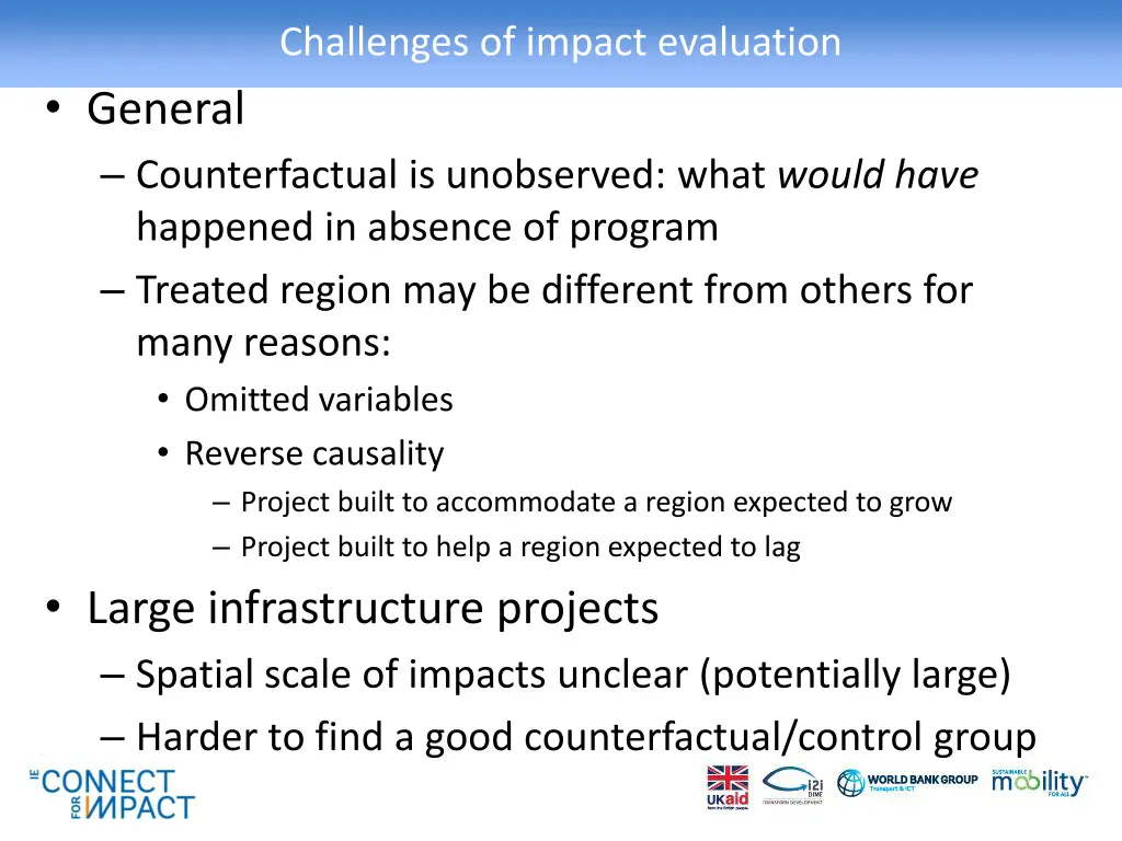 challenges of impact evaluation
