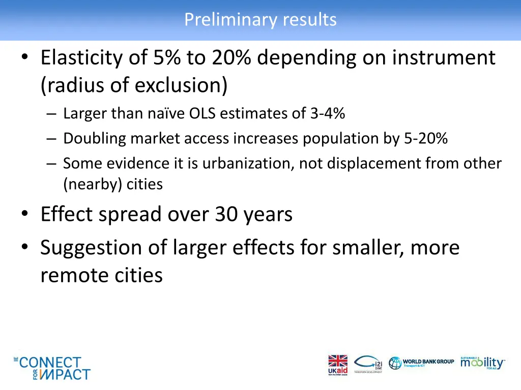preliminary results