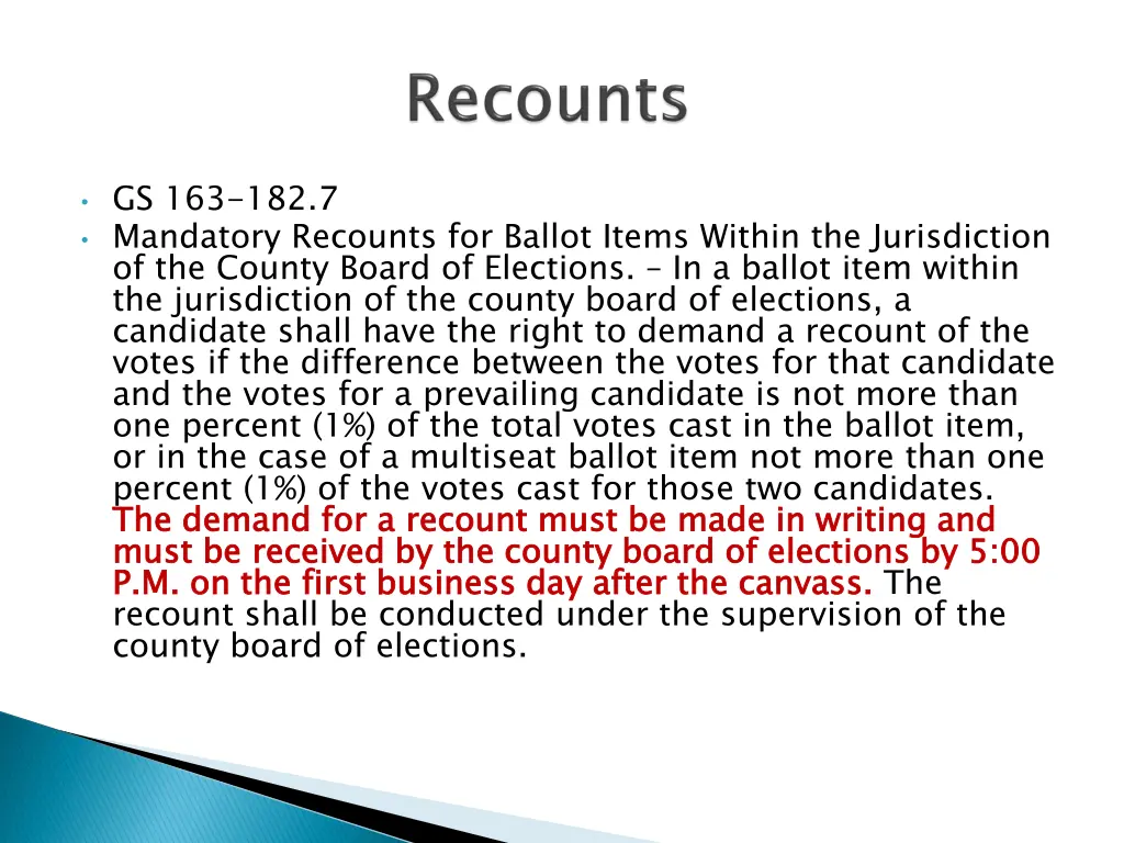 gs 163 182 7 mandatory recounts for ballot items