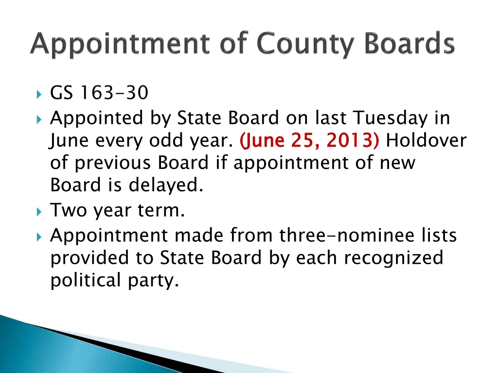 gs 163 30 appointed by state board on last