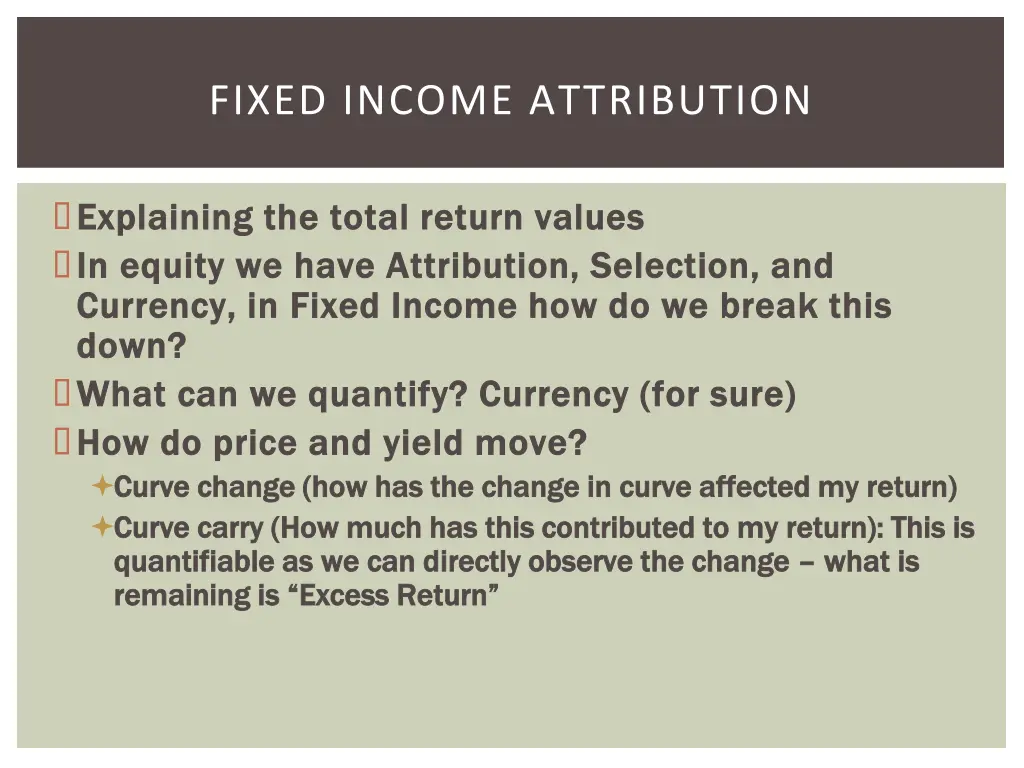 fixed income attribution