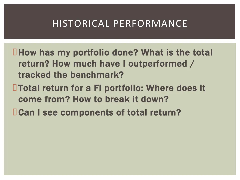 historical performance