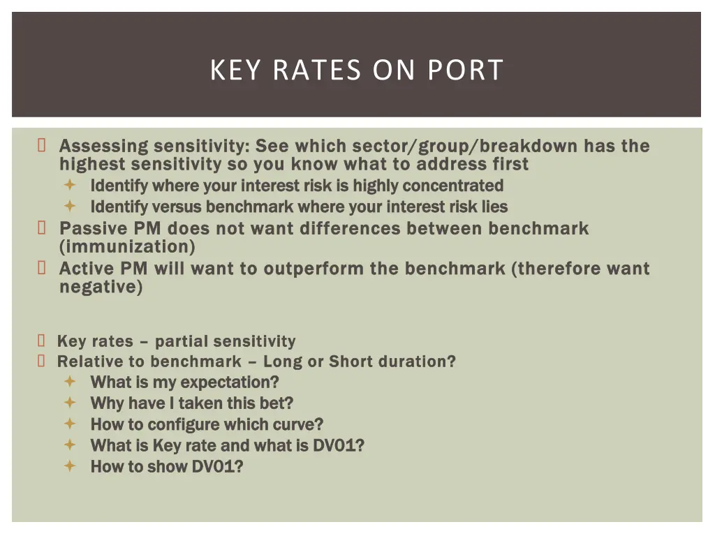 key rates on port