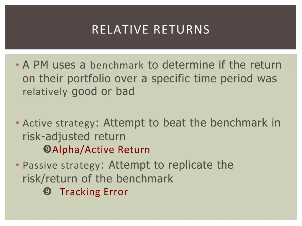 relative returns
