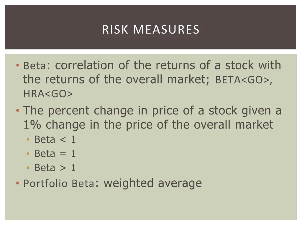 risk measures