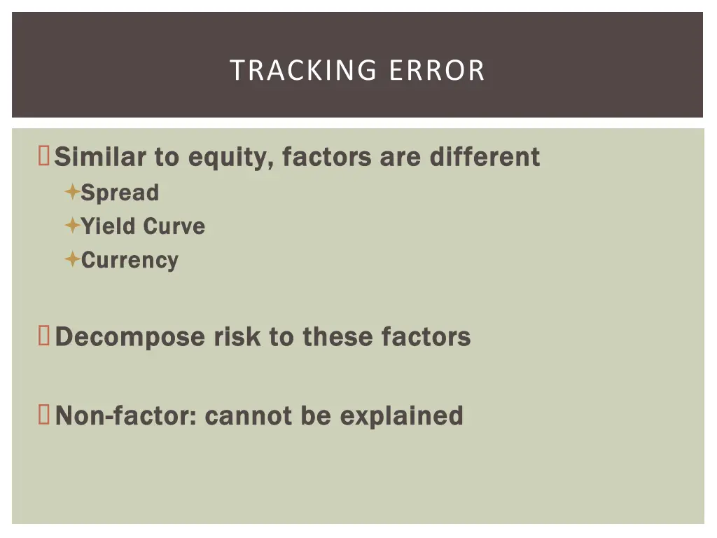 tracking error