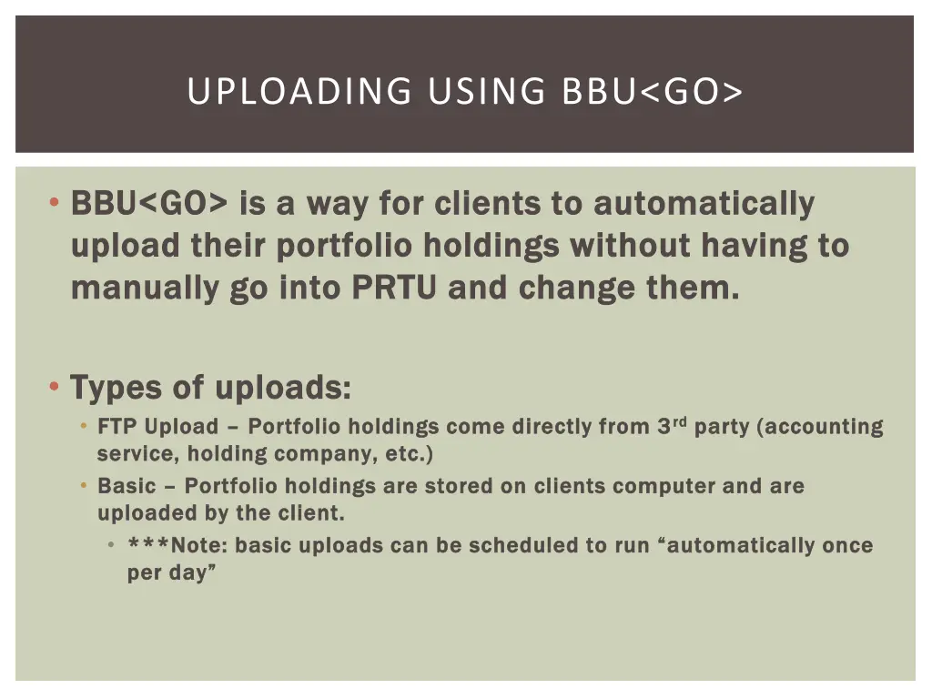 uploading using bbu go