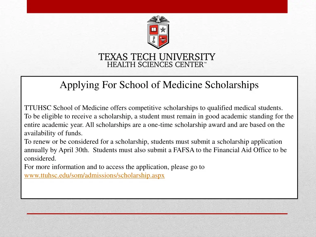 applying for school of medicine scholarships