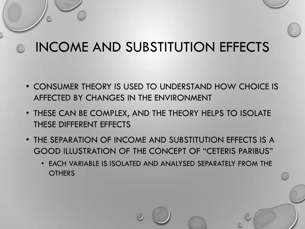 income and substitution effects