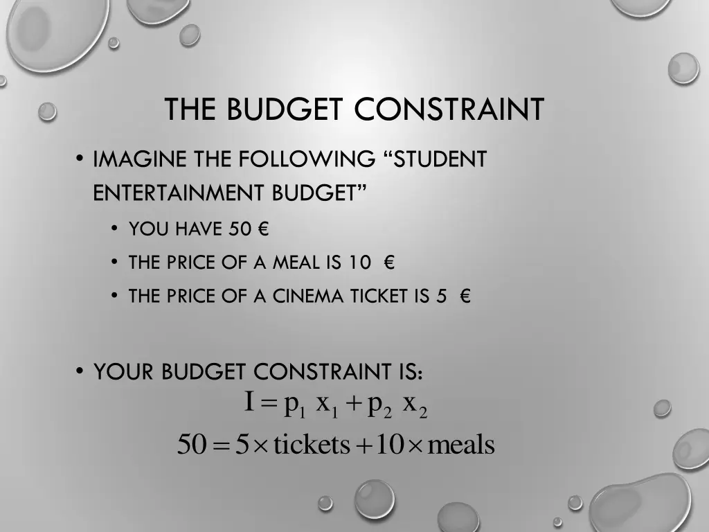 the budget constraint 2