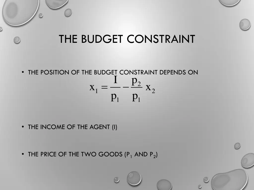 the budget constraint 7