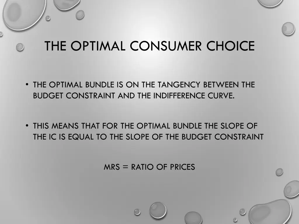 the optimal consumer choice 2