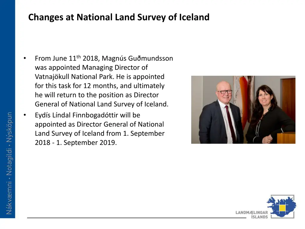 changes at national land survey of iceland
