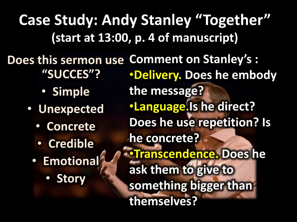 case study andy stanley together start