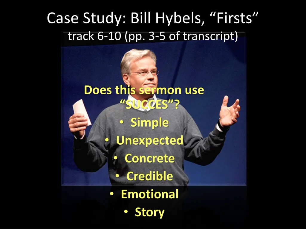 case study bill hybels firsts track