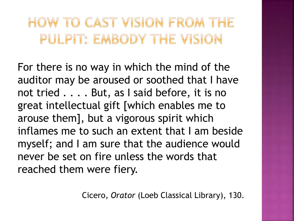 how to cast vision from the pulpit embody