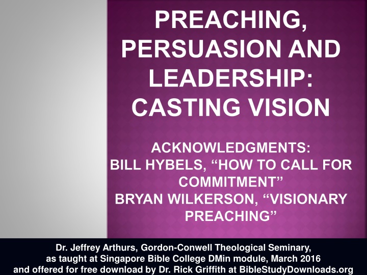 preaching persuasion and leadership casting vision