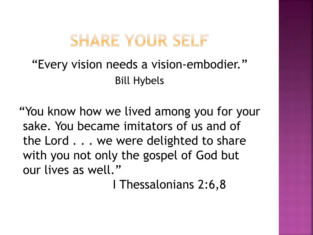 share your self