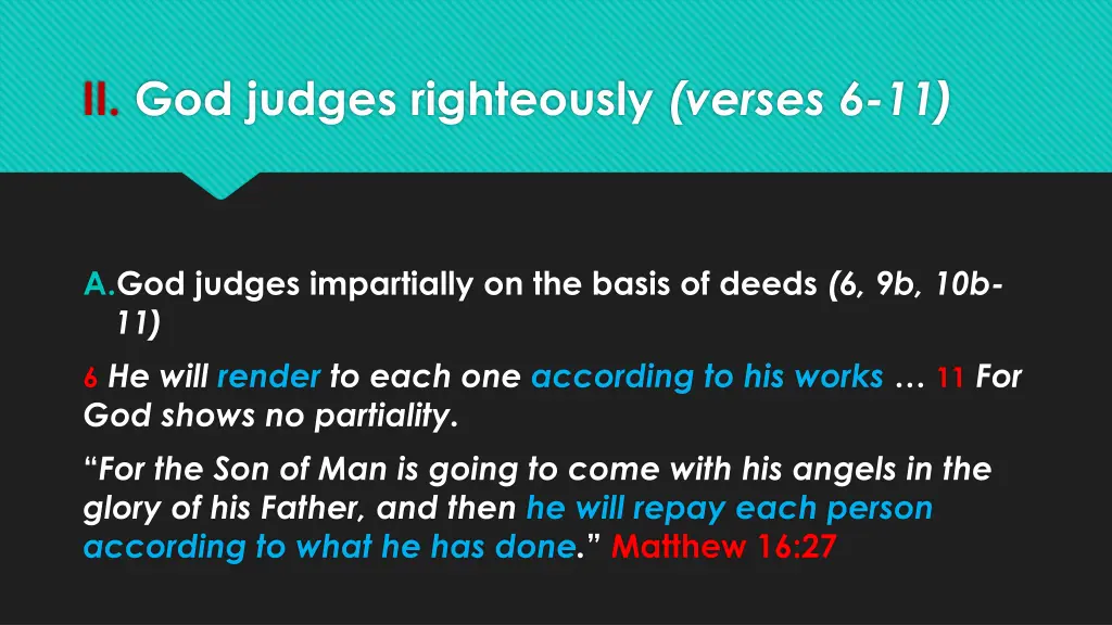 ii god judges righteously verses 6 11 1