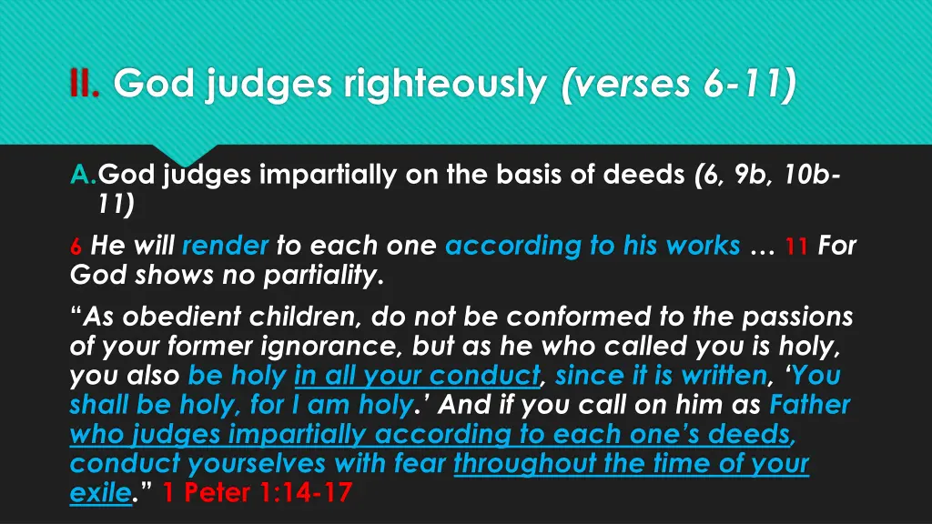 ii god judges righteously verses 6 11 2