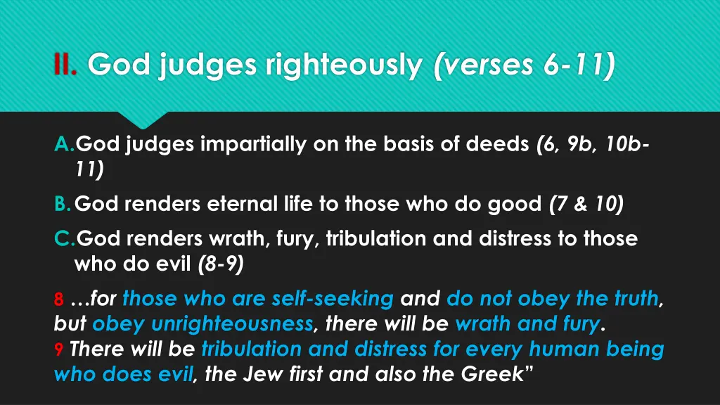 ii god judges righteously verses 6 11 4