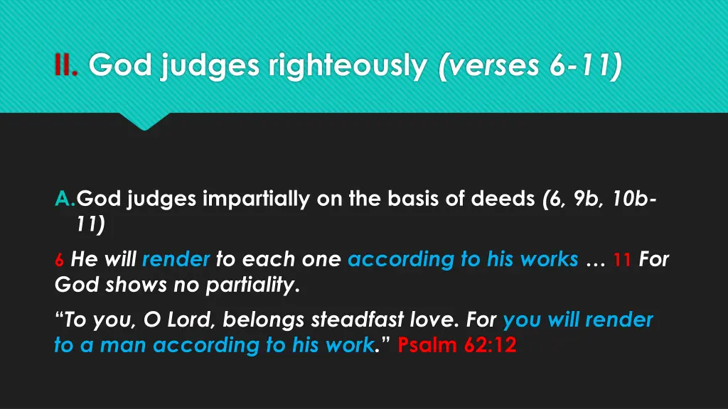 ii god judges righteously verses 6 11