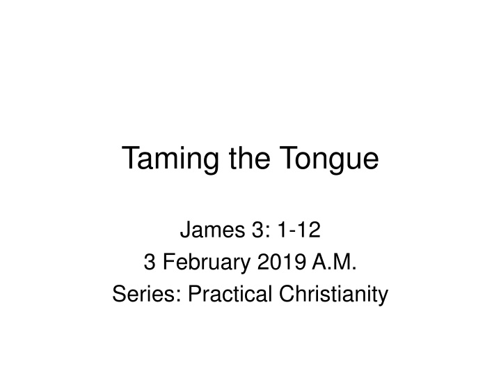 taming the tongue