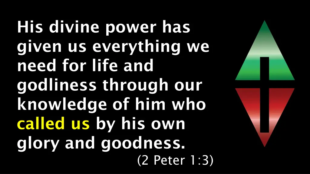 his divine power has given us everything we need