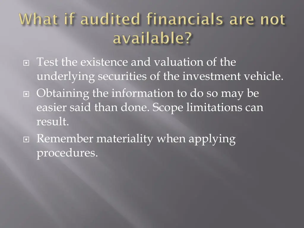 test the existence and valuation