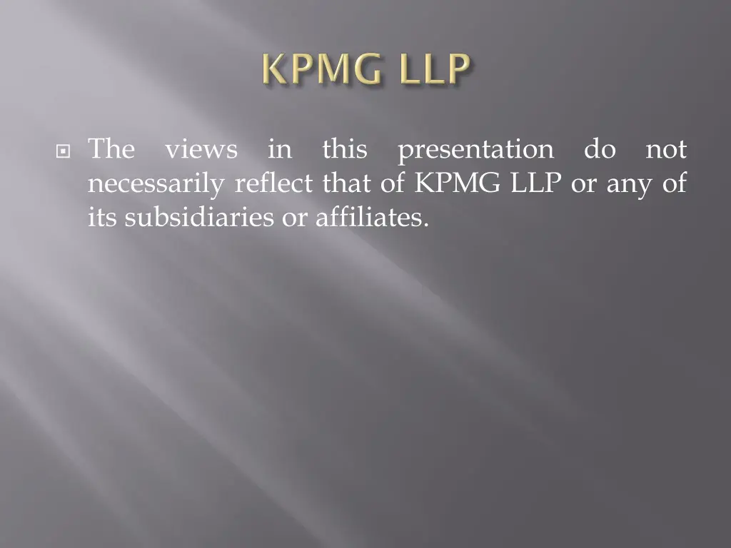 the necessarily reflect that of kpmg