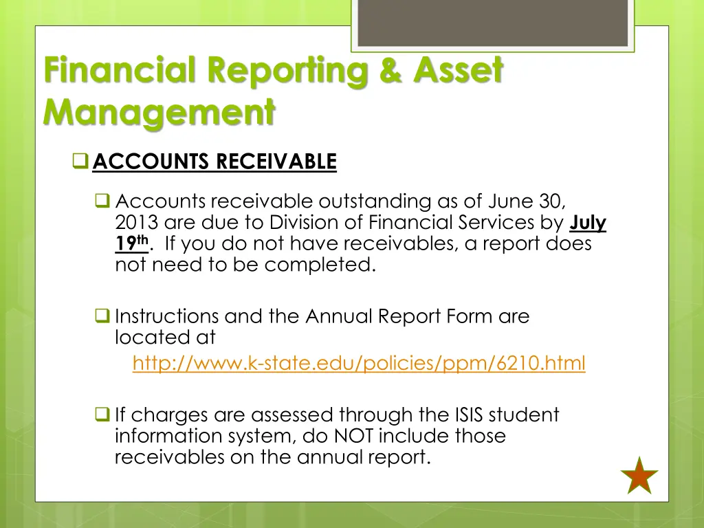 financial reporting asset management 1