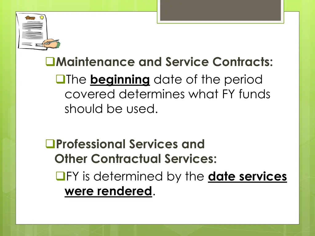maintenance and service contracts the beginning