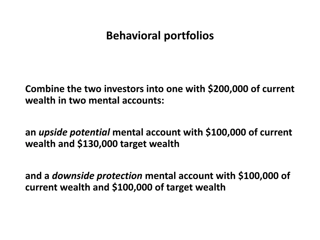 behavioral portfolios 12