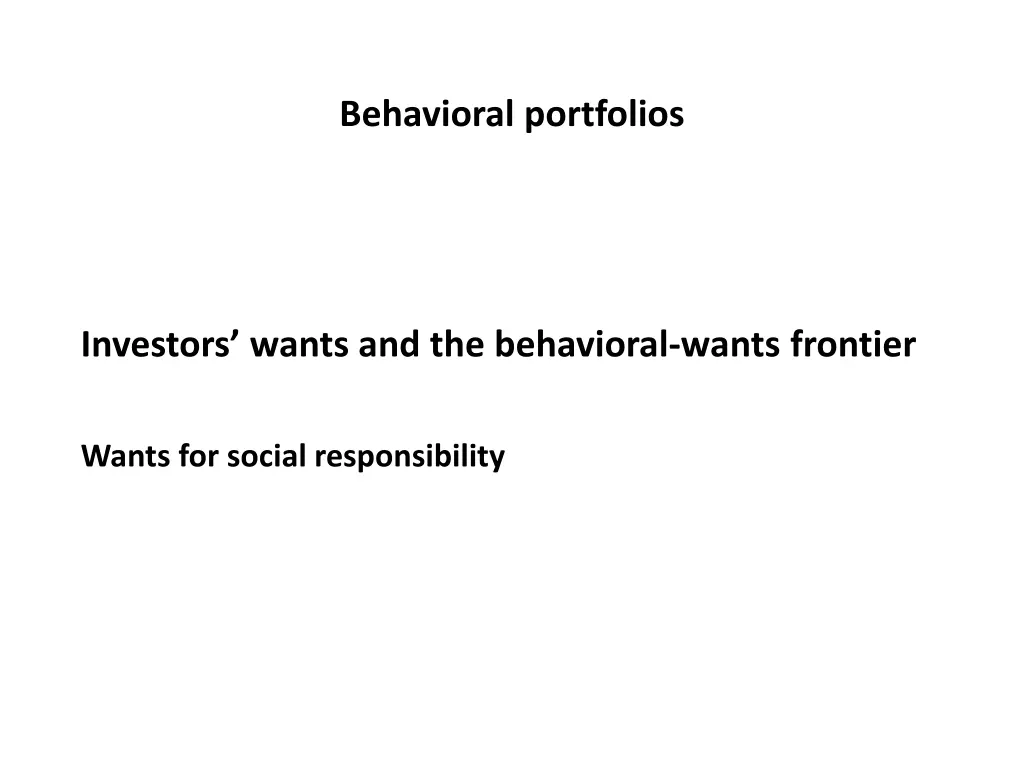 behavioral portfolios 3
