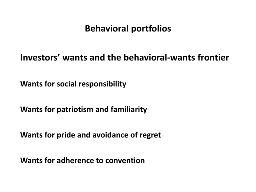 behavioral portfolios 4