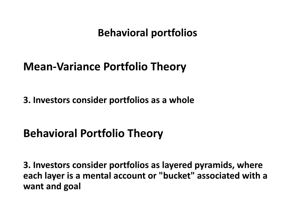 behavioral portfolios 5