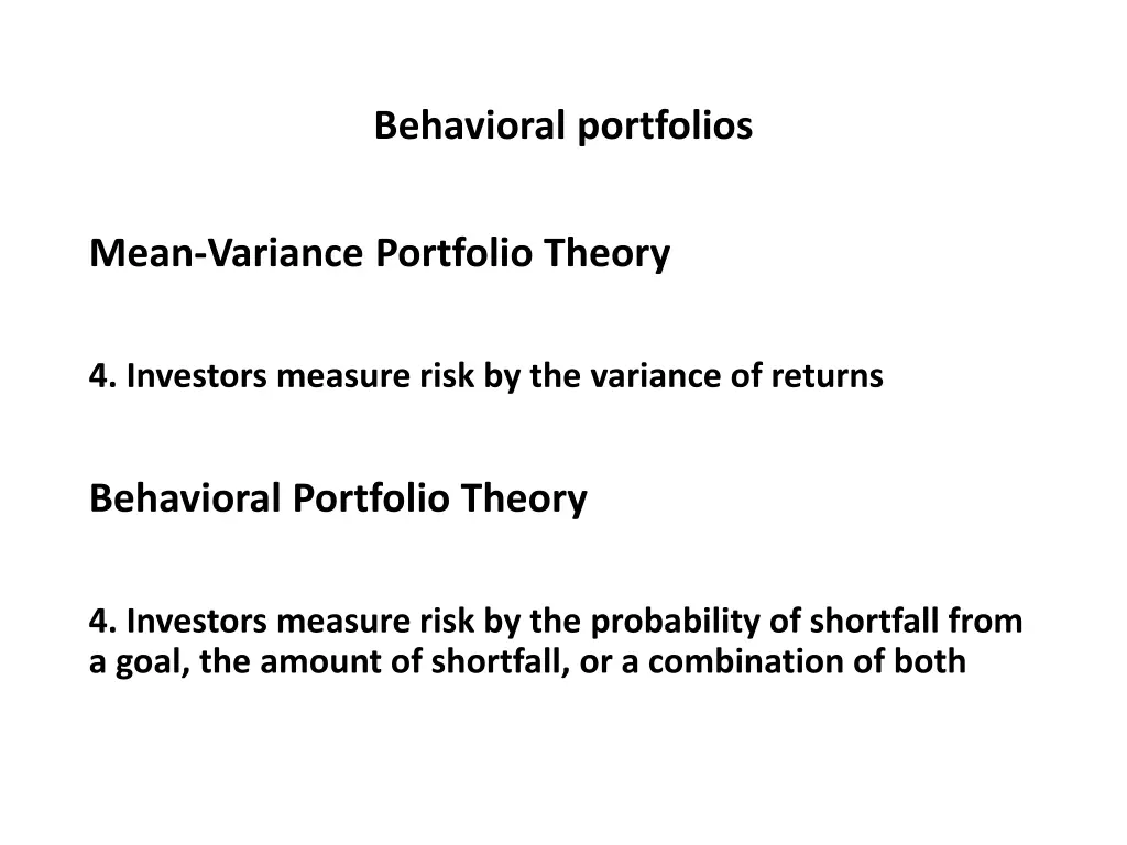 behavioral portfolios 6