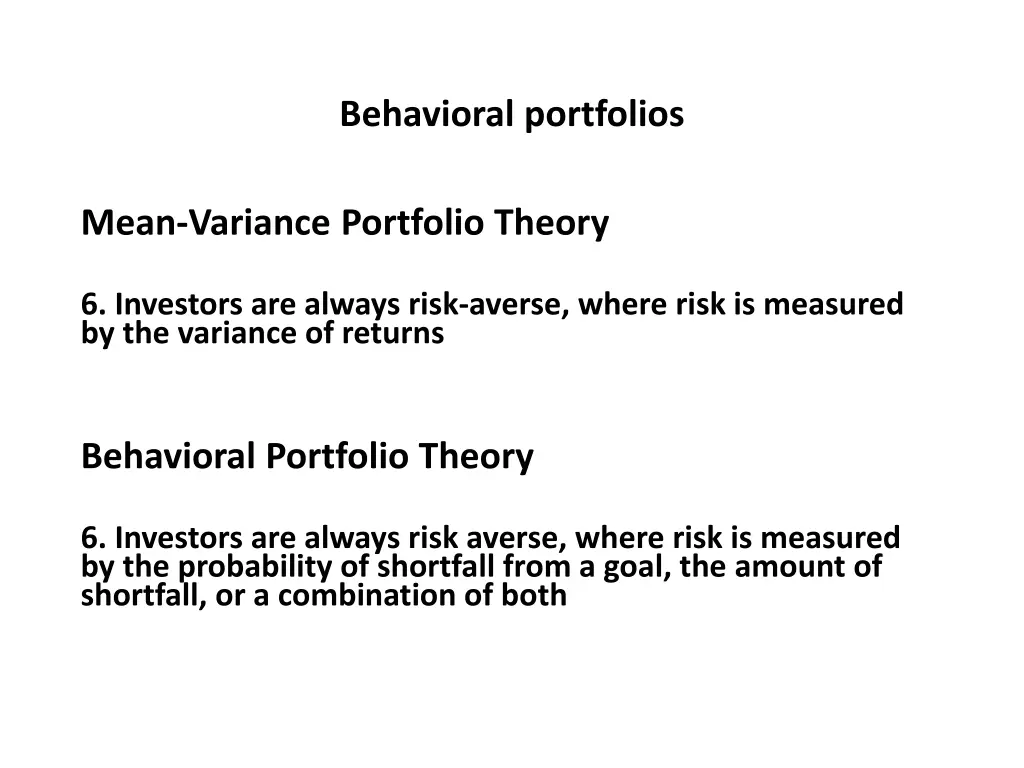 behavioral portfolios 8