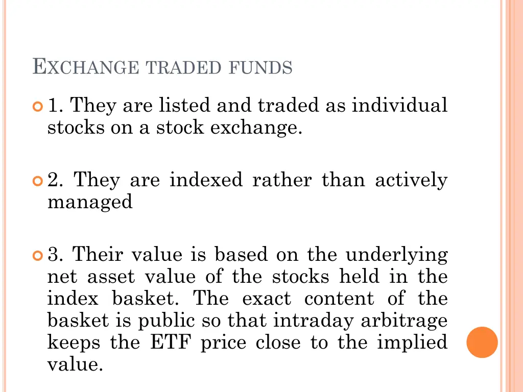 e xchange traded funds