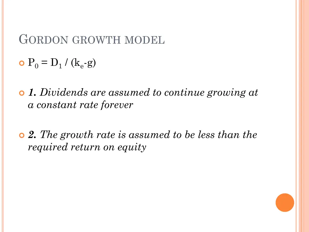 g ordon growth model