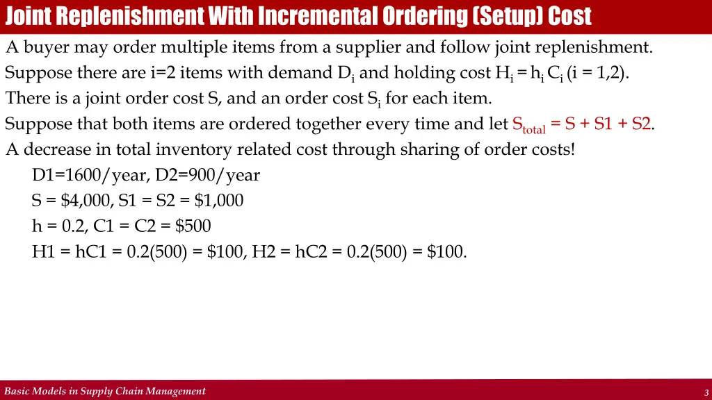 joint replenishment with incremental ordering 1