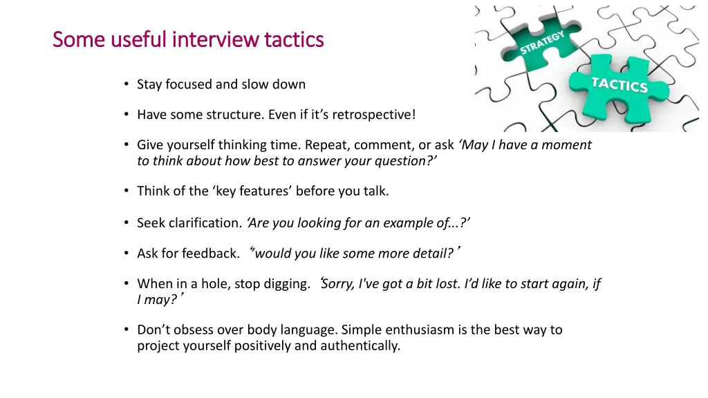 some useful interview tactics some useful