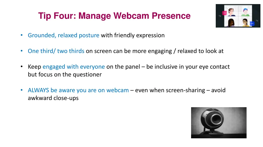tip four manage webcam presence